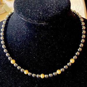 NWOT.  Hematite gray stone necklace.